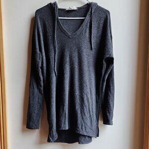 Workshop Republic Clothing Charcoal Gray V-Neck Hooded Jersey Size Small